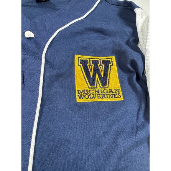 Vintage Michigan Wolverines Baseball Jersey 3/4 Sleeve Size Medium - Picture 3 of 8
